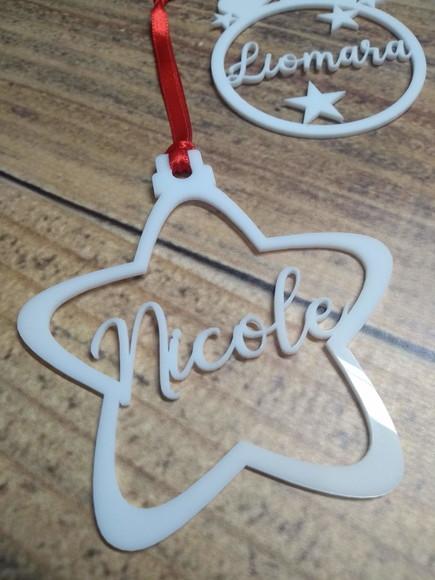 Enfeite de Natal Estrela em Acrílico Personalizado