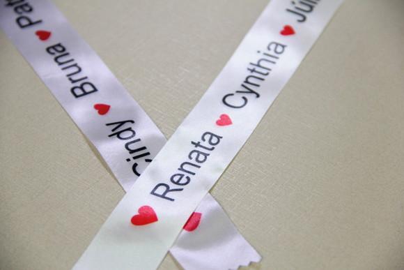 Fita Nomes para a Barra do Vestido de Noiva
