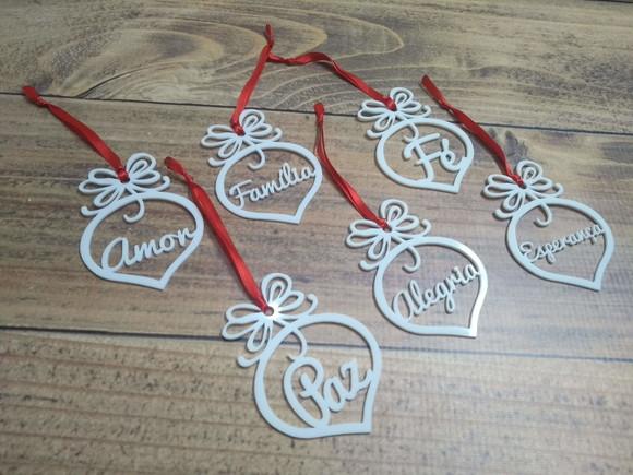 Kit 6 Bolas de Natal em Acrílico Personalizadas