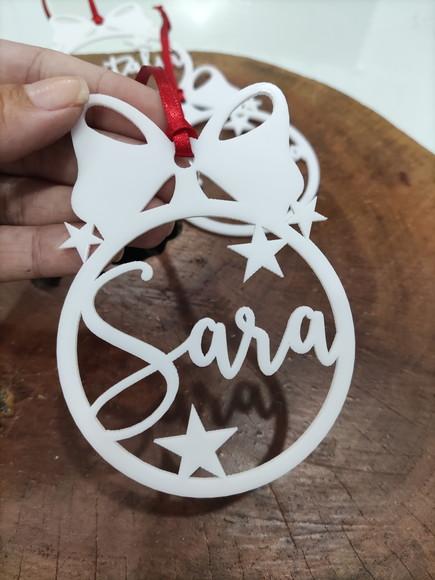 Kit 6 Bolas de Natal em Acrílico Personalizadas