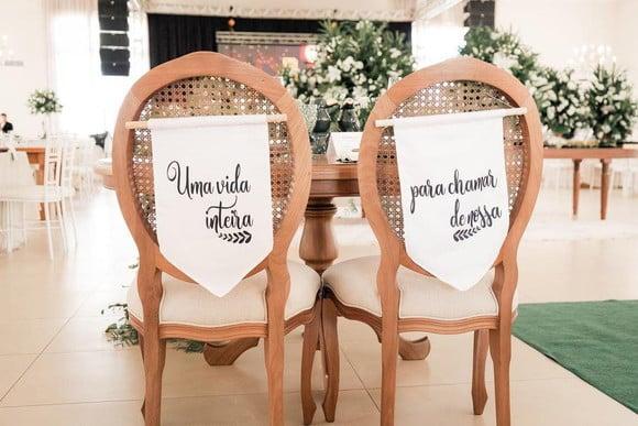 Placa para Cadeira dos Noivos
