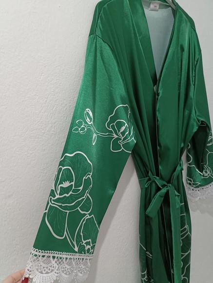 Robe Floral Estampado com Renda