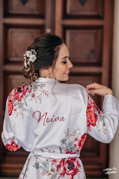 Robe Floral Estampado com Renda