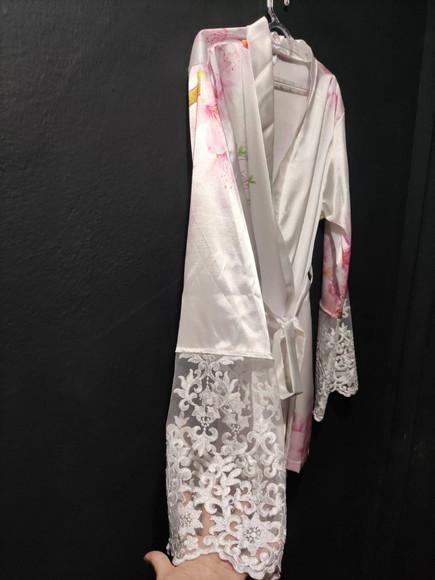 Robe Floral Estampado com Renda