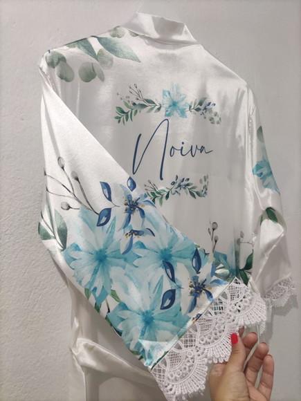 Robe Floral Estampado com Renda
