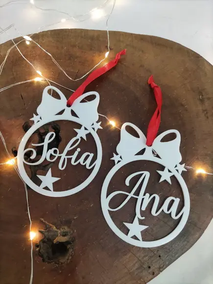 Bola de Natal em Acrílico Personalizada