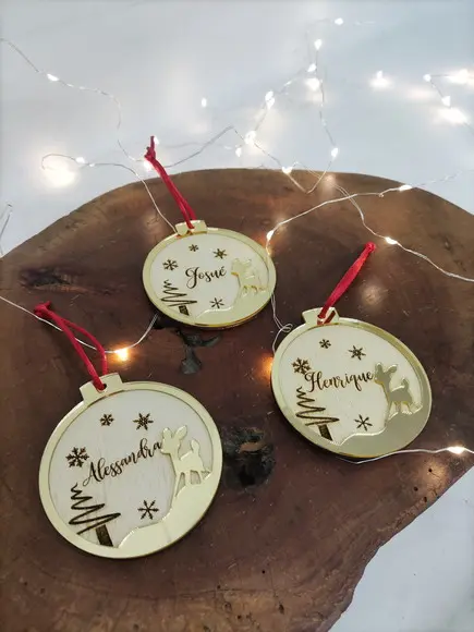 Bolas de Natal em Acrílico Personalizadas