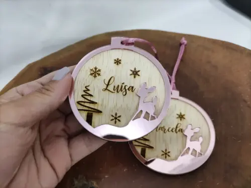 Bolas de Natal em Acrílico Personalizadas