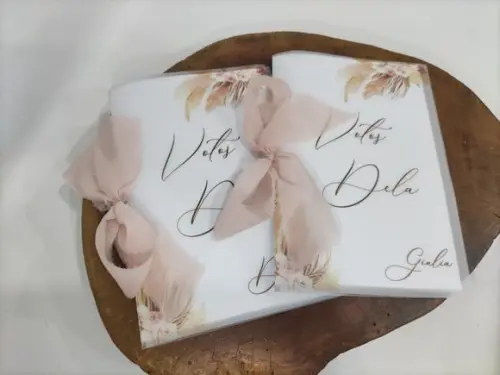 Caderno de Votos Capa em Papel Vegetal