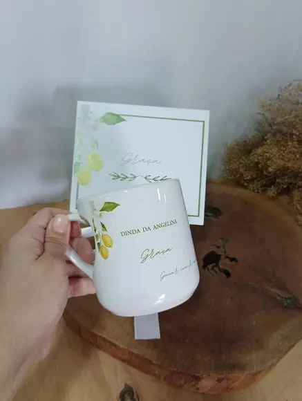 Caixa Convite Padrinho de Batismo Limão Siciliano