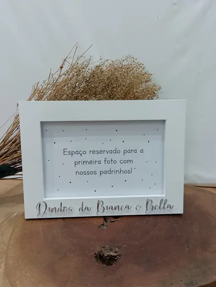 Caixa Convite Padrinhos de Batismo Canecas e Porta Retrato