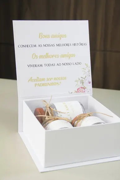 Caixa padrinhos com potes