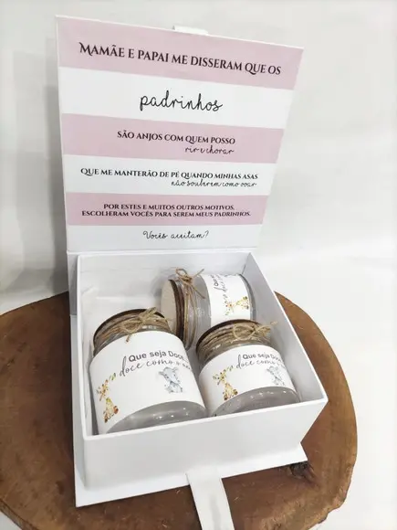 Caixa Padrinhos com Potes