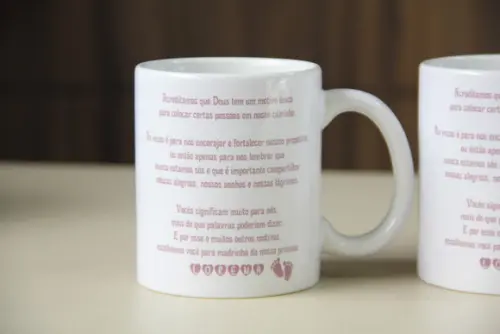 Caneca convite madrinha de batismo