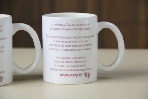 Caneca convite madrinha de batismo