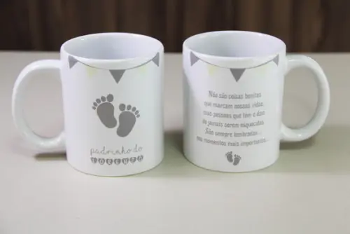 Caneca convite padrinho de batismo