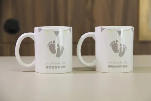 Caneca convite padrinho de batismo