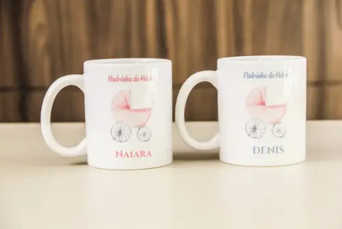 Caneca convite padrinho de batismo