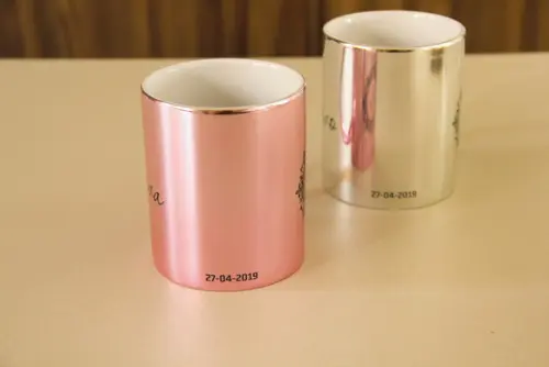 Caneca metalizada Noivo - Noiva