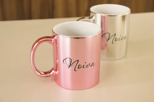 Caneca metalizada Noivo - Noiva