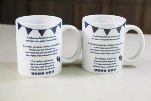 Canecas convite padrinhos de batismo