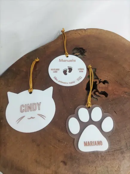 Enfeite de Natal em Acrílico Personalizada
