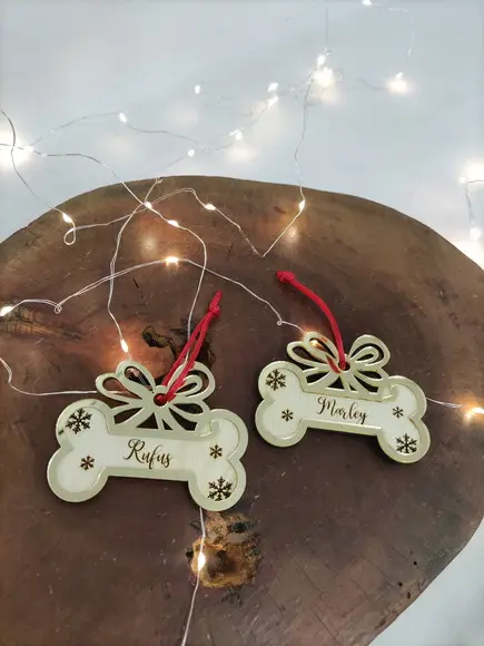 Enfeite de Natal em Madeira Personalizada para Cachorro