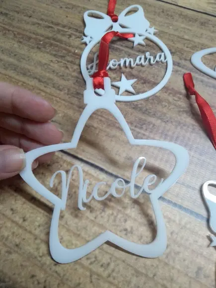 Enfeite de Natal Estrela em Acrílico Personalizado