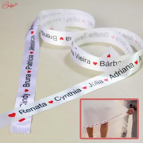 Fita Nomes para a Barra do Vestido de Noiva