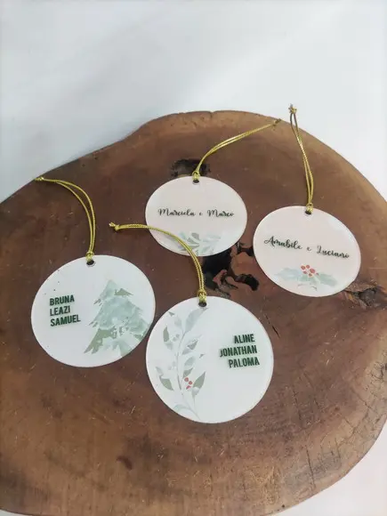 Kit 4 Bolas de Natal em Acrílico Personalizadas