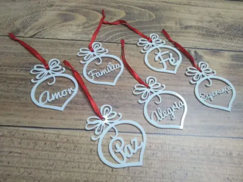 Kit 6 Bolas de Natal em Acrílico Personalizadas