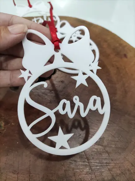 Kit 6 Bolas de Natal em Acrílico Personalizadas