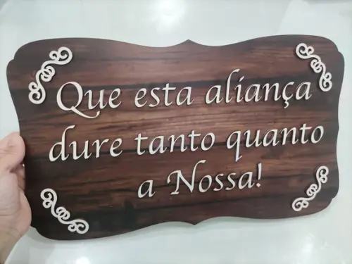 Placa de Daminha - Casamento Rústico