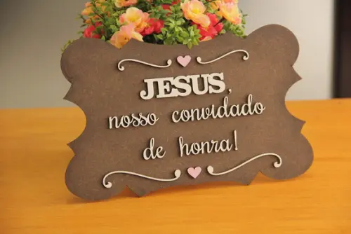 Placa de Daminha - Casamento Rústico