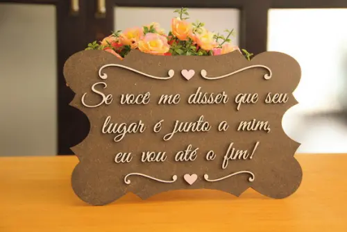 Placa de Daminha - Casamento Rústico
