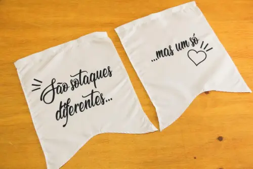 Placas para Cadeira dos Noivos em Tecido