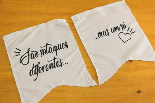Placas para Cadeira dos Noivos em Tecido