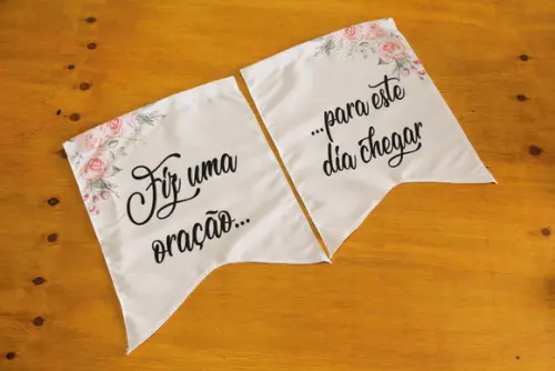 Placas para Cadeira dos Noivos em Tecido