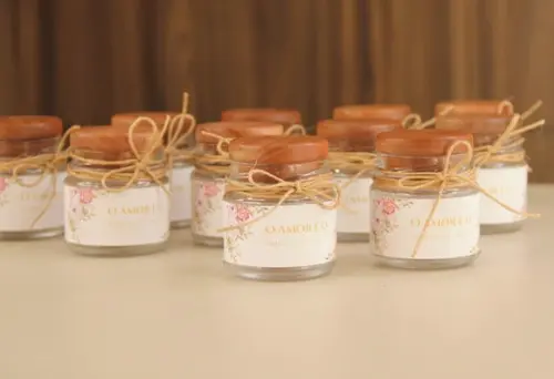 Pote de vidro para lembrancinha