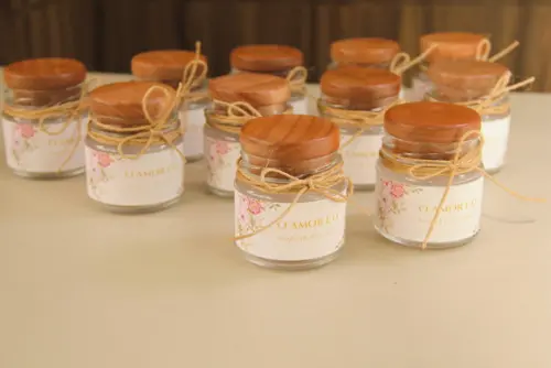 Pote de vidro para lembrancinha
