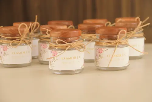 Pote de vidro para lembrancinha