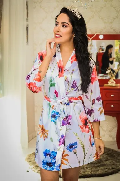 Robe floral estampado Aquarela