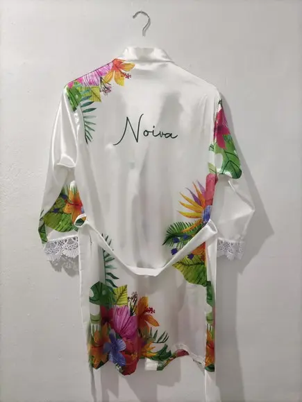 Robe Floral Estampado com Renda