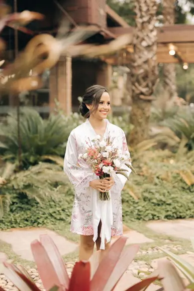 Robe Floral Estampado com Renda
