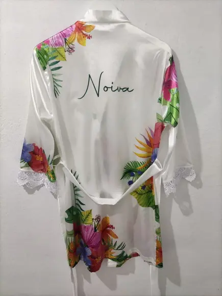 Robe Floral Estampado com Renda