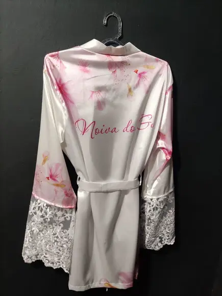 Robe Floral Estampado com Renda