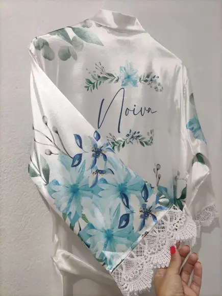 Robe Floral Estampado com Renda
