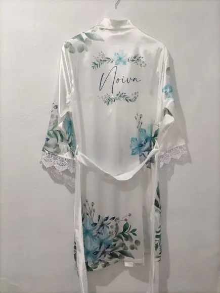 Robe Floral Estampado com Renda