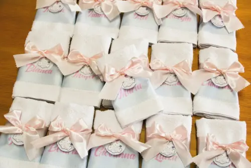 Toalha lembrancinha de aniversário