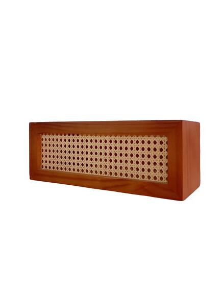 Prateleira Porta Decorações em Pinus com Palha Indiana